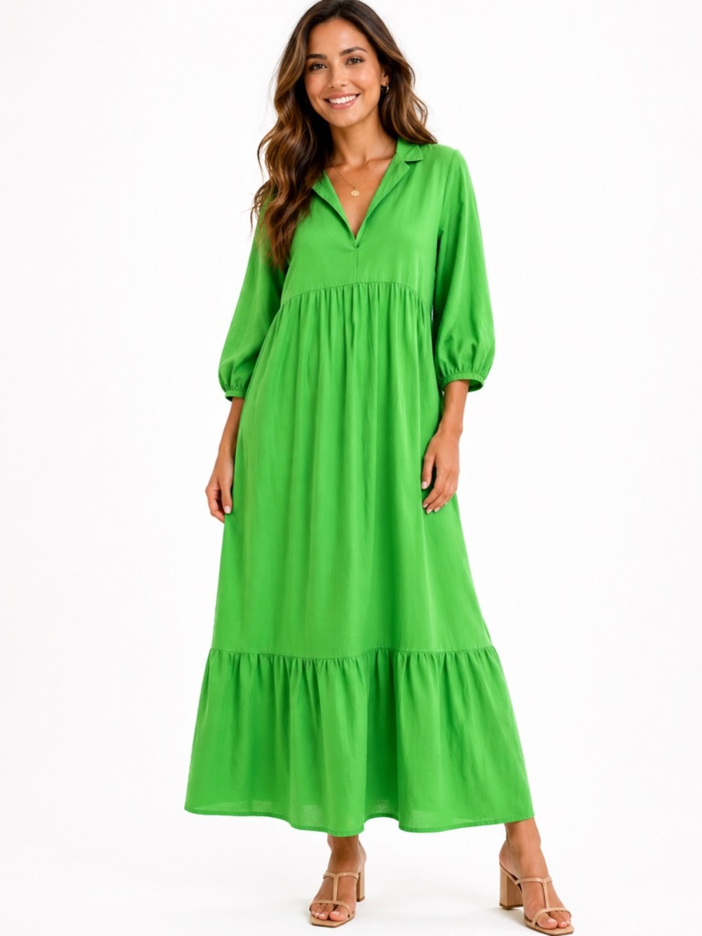 NWT Sunday Up Size Medium Kelly Green Maxi Dress
